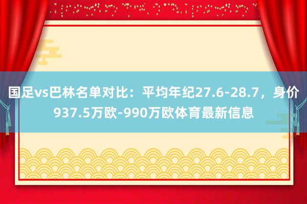 国足vs巴林名单对比：平均年纪27.6-28.7，身价937.5万欧-990万欧体育最新信息