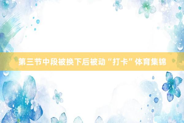 第三节中段被换下后被动“打卡”体育集锦
